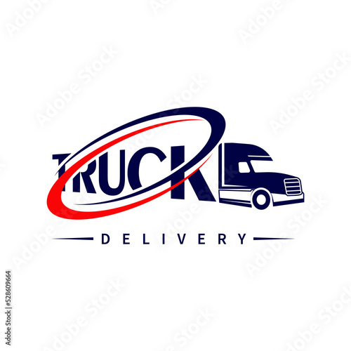 Truck logo logistics illustration design Vector truck silhouette abstract logo template