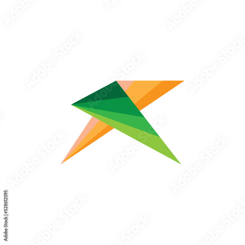 letter k web logo color element paper design template vector