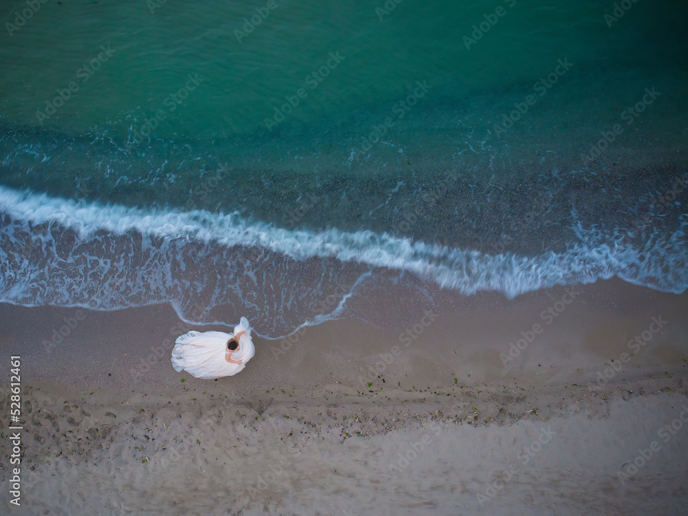 Obraz premium bride's walking on the beach