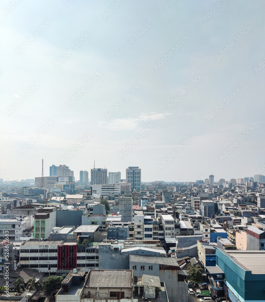 Naklejka premium view of the city. cityscape Jakarta. Jakarta, Harmoni. Central Jakarta.