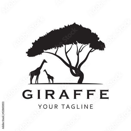 creative  giraffe logo with slogan template