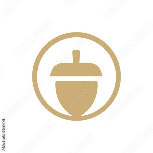Acorn logo design, oak acorn icon, acorn nut logo vector