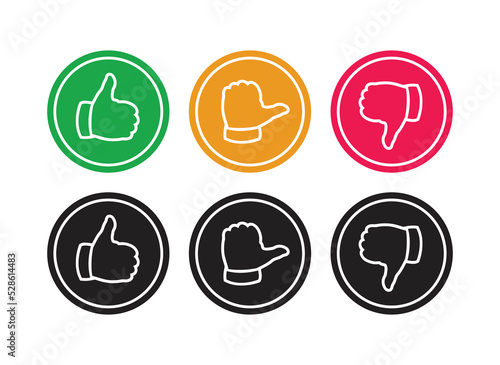 Thumbs up and thumbs down icon set, mobile app or website icon design