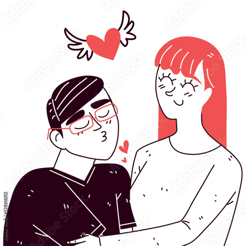 cute couple line art