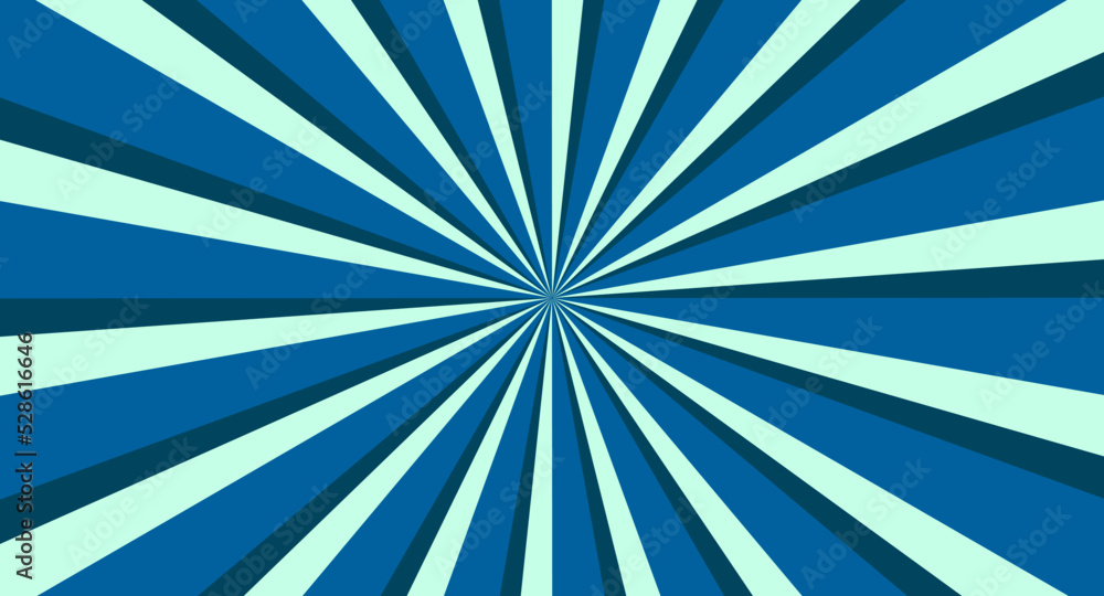 Fototapeta premium Vintage blue radial sunburst background.