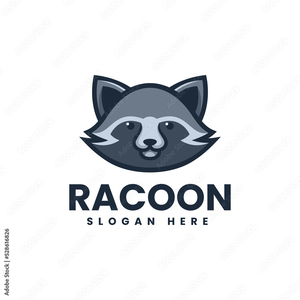 Vector Logo Illustration Racoon Simple Mascot Style. Vector Logo Illustration Racoon Simple Mascot Style.