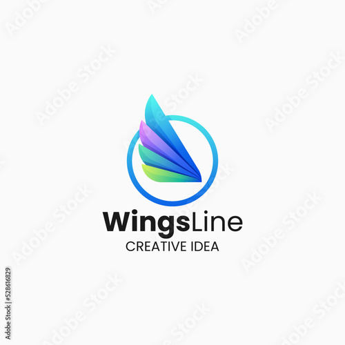 Vector Logo Illustration Wings Gradient Colorful Style. Free Download Vector Logo Illustration Wings Gradient Colorful Style. - GFXLoad