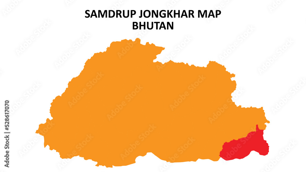 Samdrup Jongkhar State and regions map highlighted on Bhutan map.