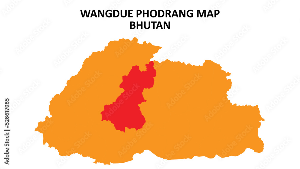 Wangdue Phodrang State and regions map highlighted on Bhutan map.