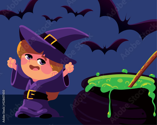 halloween witch spell pot
