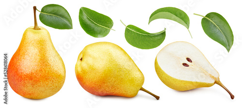 Fotografie, Obraz Fresh organic pears isolated