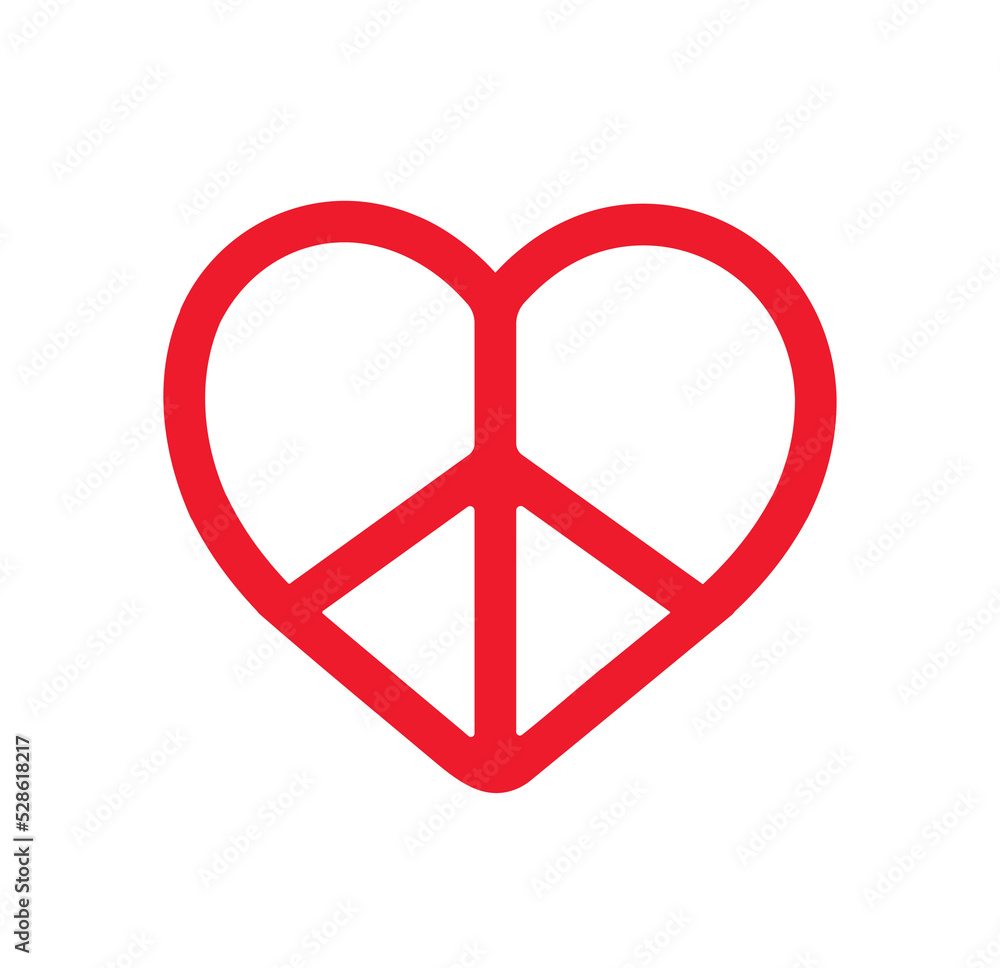 peace symbol in heart shape icon. vector illustration peace symbol in heart shape icon. vector illustration