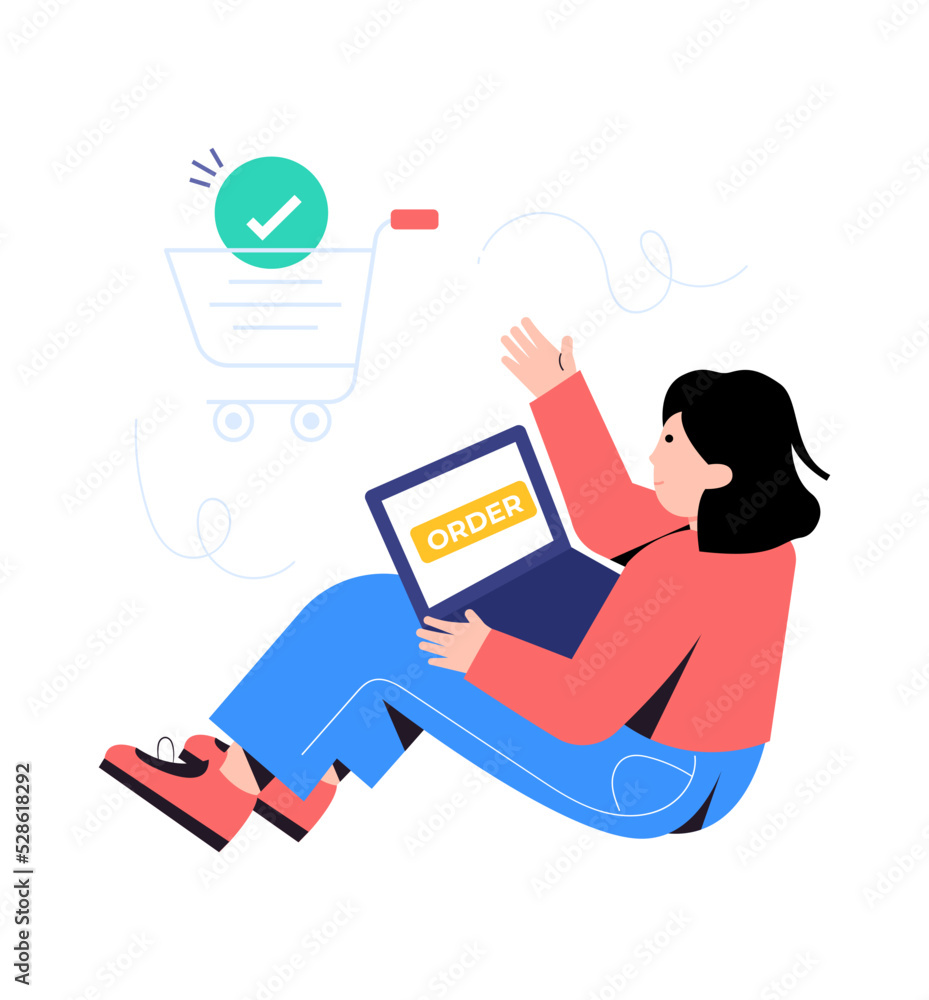 Ecommerce concept, online order flat vector Ecommerce concept, online order flat vector