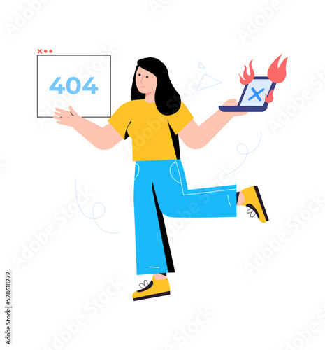 Ecommerce concept, online order flat vector 