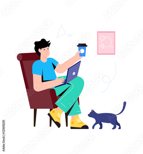 Ecommerce concept, online order flat vector 