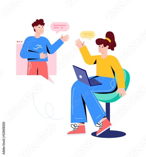 Ecommerce concept, online order flat vector 