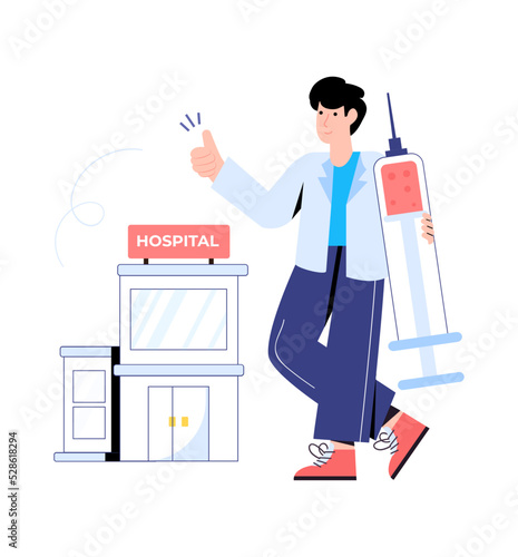 An avatar of architect flat vector 