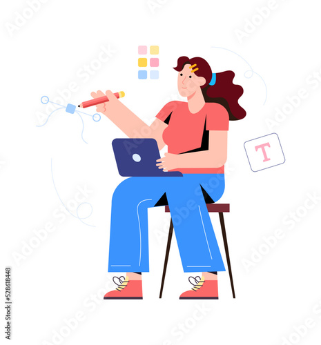 A flat illustration of startup idea 