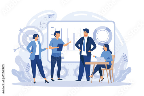 Plan of action, startup project scheme. Achieving goals and aims. Vision statement, business mission, company mission, business planning concept. flat vector modern illustration
