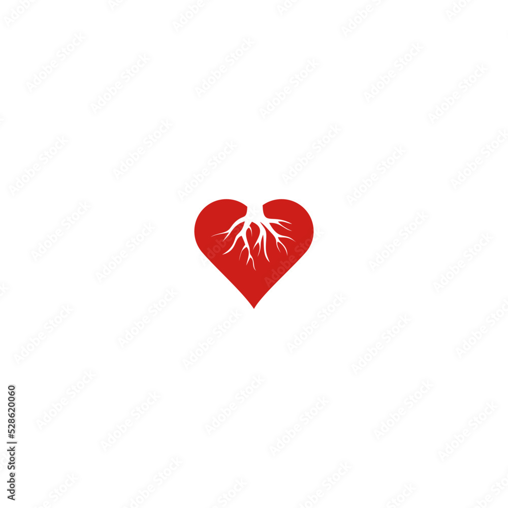 love concept with root icon logo vector flat concept design love concept with root icon logo vector flat concept design