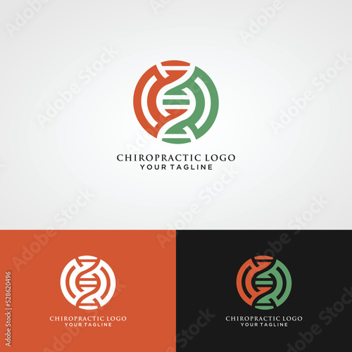 Creative Medical Chiropractic Concept Logo Design Template