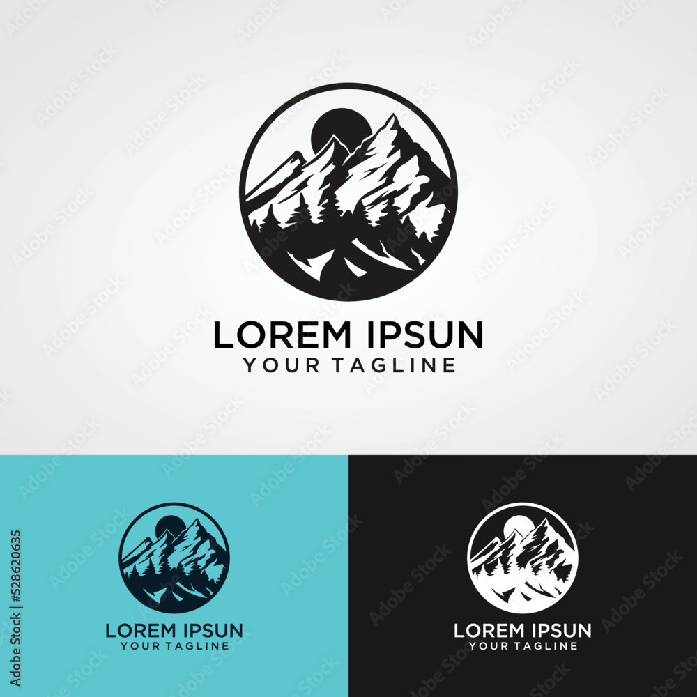 The Mountain Vector Logo Template. The main symbol of the logo is two mountains, this logo symbolizes a nature, peace, and calm, this logo also look modern, sporty, simple and young. The Mountain Vector Logo Template. The main symbol of the logo is two mountains, this logo symbolizes a nature, peace, and calm, this logo also look modern, sporty, simple and young.