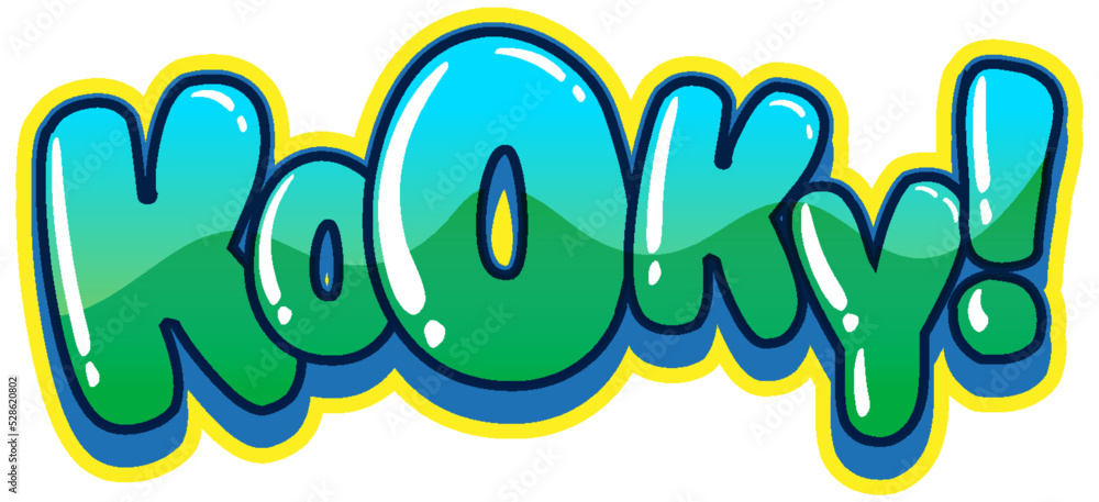 Naklejka premium Kooky isolated word text