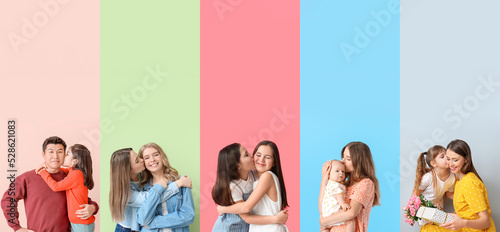 Set of children and teenage...