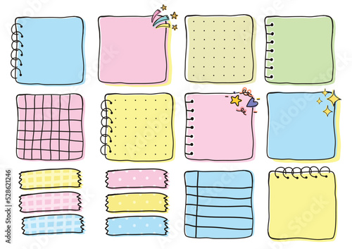 cute colorful notepad design vector pastel color