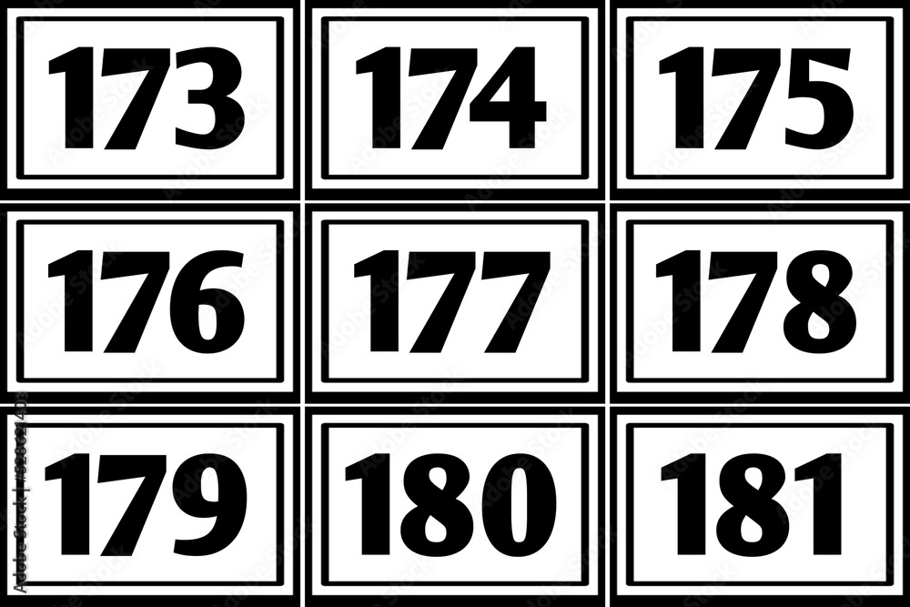 set of the serial number of black participants in a black square line on a white background to be mounted on the chest or back set of the serial number of black participants in a black square line on a white background to be mounted on the chest or back