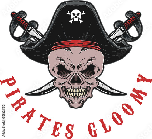 Skull Pirtaes Indian Scary Vector Design