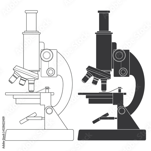 Layered editable vector illustration pattern of microscope.