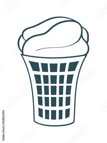 laundry basket with clothes