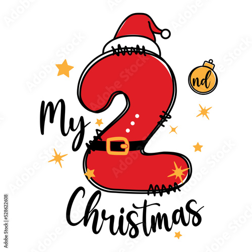 My 2nd Christmas, 2nd Christmas with Santa hat, Baby second xmas