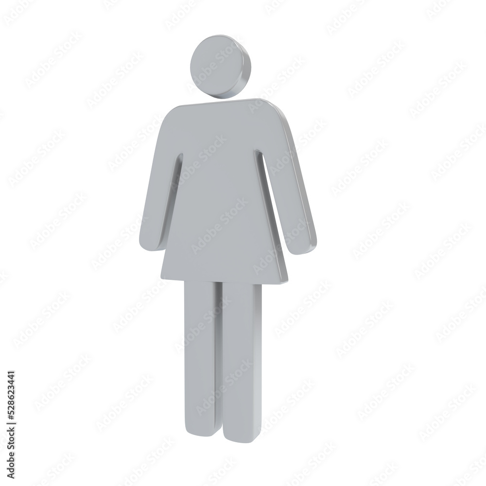 3d render illustration of female icon 3d render illustration of female icon