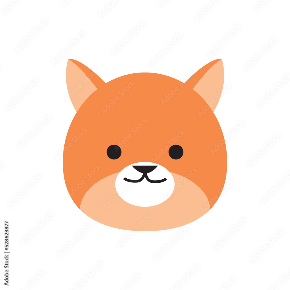 head in cute and kawaii flat design illustration head in cute and kawaii flat design illustration