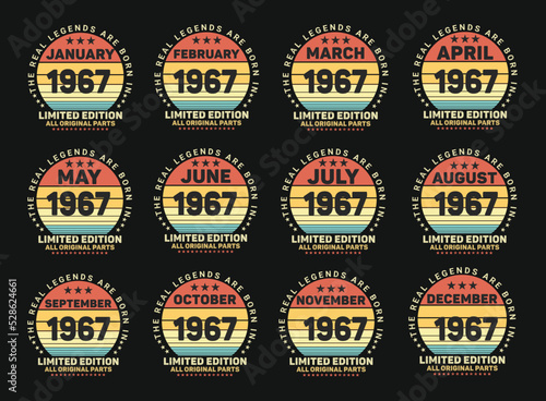 The Real Legends Are Born In 1967 Birthday Quotes Bundle, Birthday gifts for women or men, Vintage birthday shirts for wives or husbands, anniversary T-shirts for sisters or brother