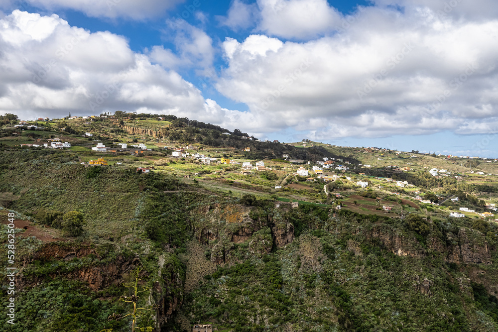 View of the Moya ravine at Moya, Gran Canaria, Canary Islands, Spain