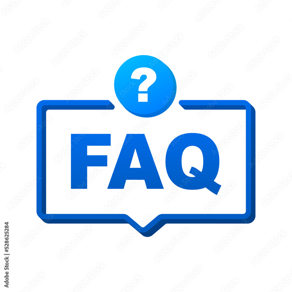 Frequently asked questions FAQ banner. Speech bubble with text FAQ. Vector stock illustration. Frequently asked questions FAQ banner. Speech bubble with text FAQ. Vector stock illustration.
