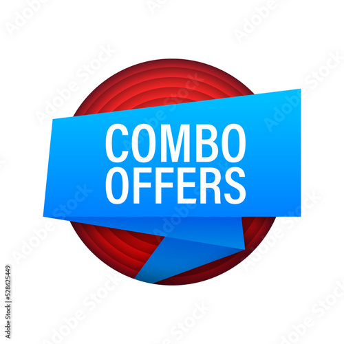 Combo offers. Banner with combo offers isolated on white background. Web design. Vector stock illustration.