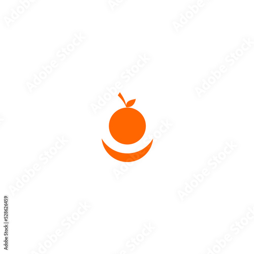 orange happy people icon logo vector