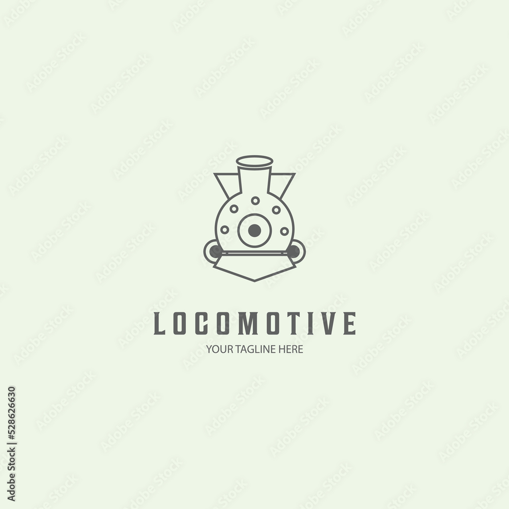 locomotive travel logo line art minimalist design holiday