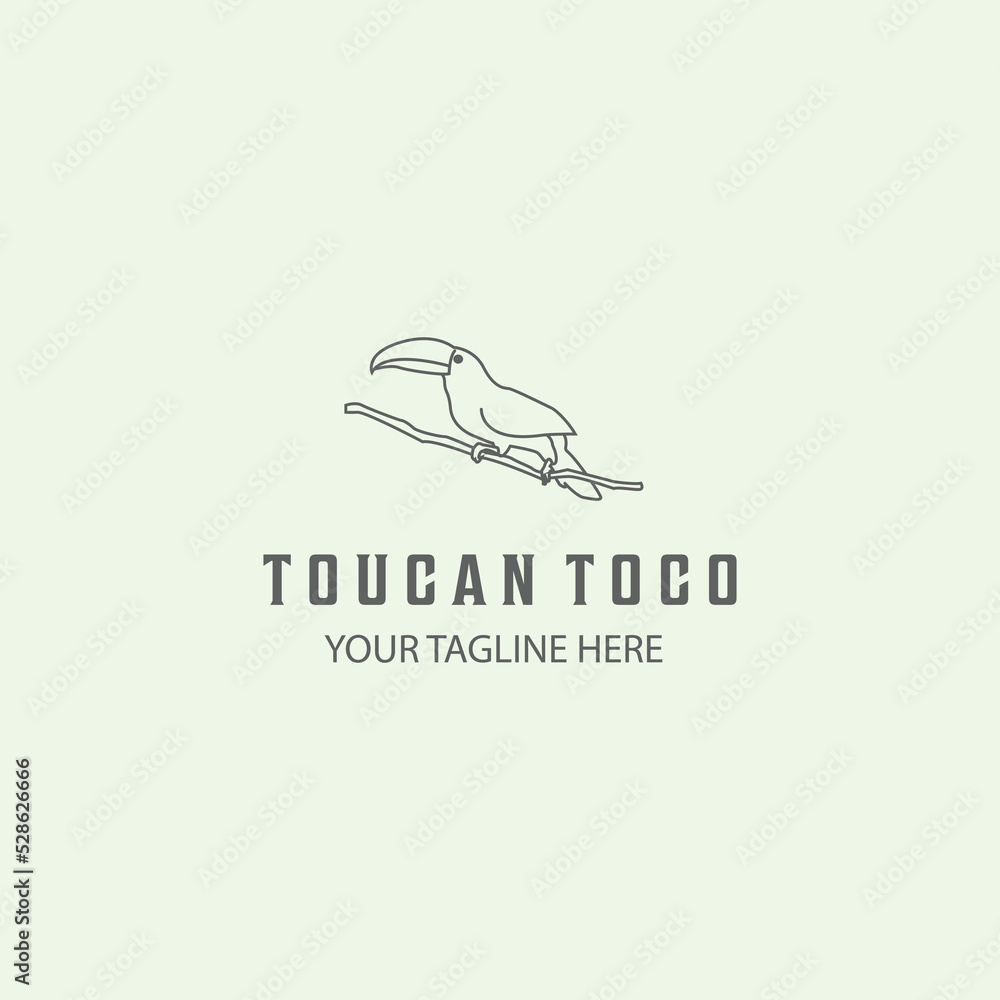 Fototapeta premium toucan togo line art icon logo minimalist animal design