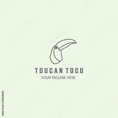 toucan togo line art animal logo icon design minimalist creative