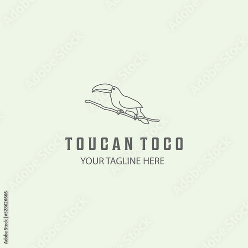 toucan togo line art icon logo minimalist animal design