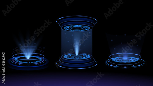 Digital stage podium for hud sci-fi game fantasy or virtual interface vector collections