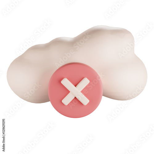 Remove cloud illustration 3d rendering