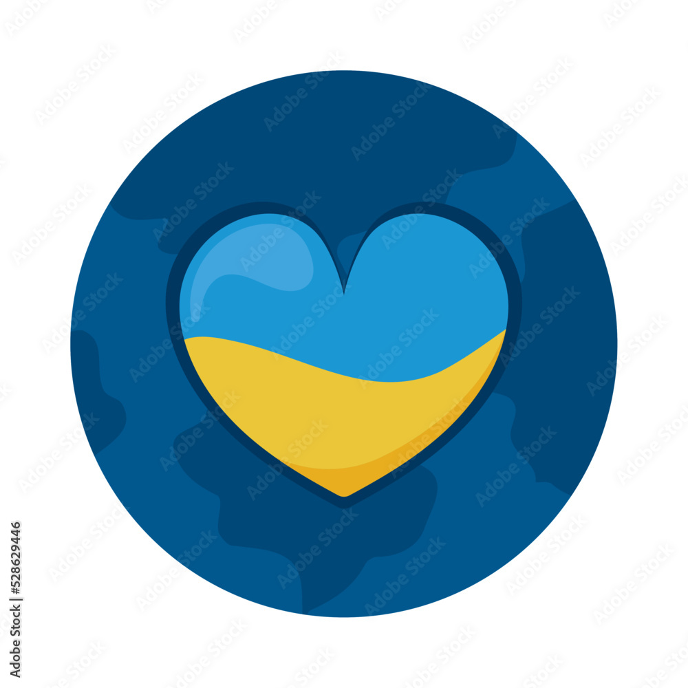Obraz premium Ukraine flag in heart