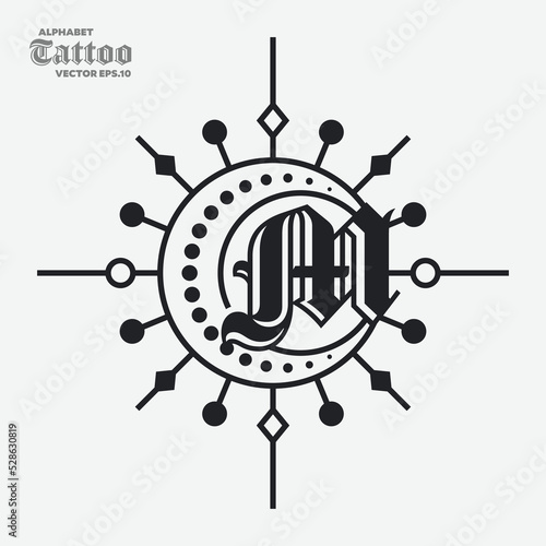 Alphabet M Tattoo Logo