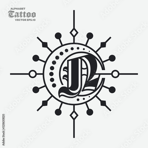 Alphabet N Tattoo Logo